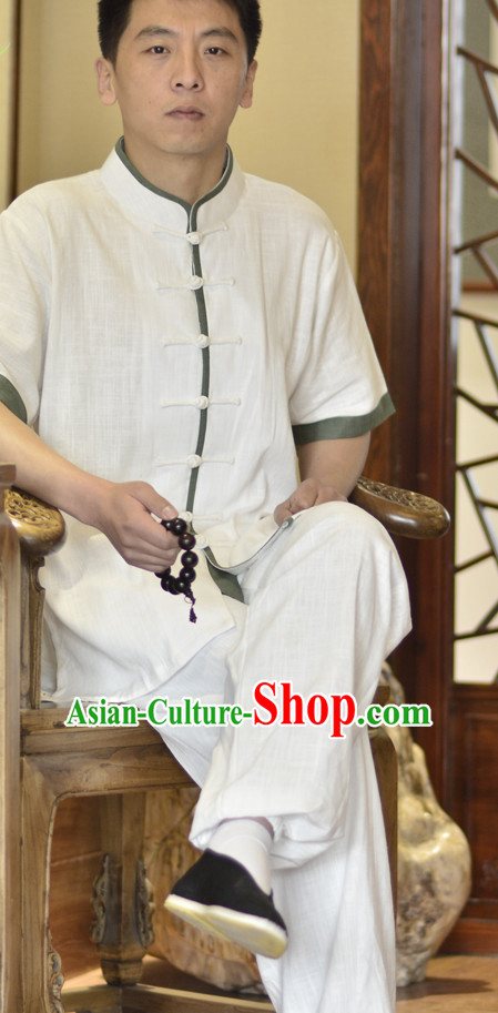 Top Classical Kung Fu Outfit Martial Arts Uniform Kung Fu Training Clothing Gongfu Flax Suits