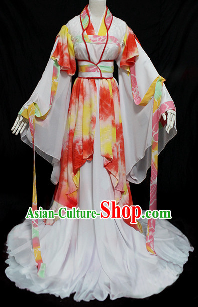 Chinese Ancient Princess Clothing and Headpieces Complete Set for Women Girls Adults Children