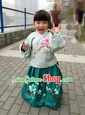 Chinese Ancient Ming Dynasty Hanfu Clothing Complete Set for Women Girls Adults Children