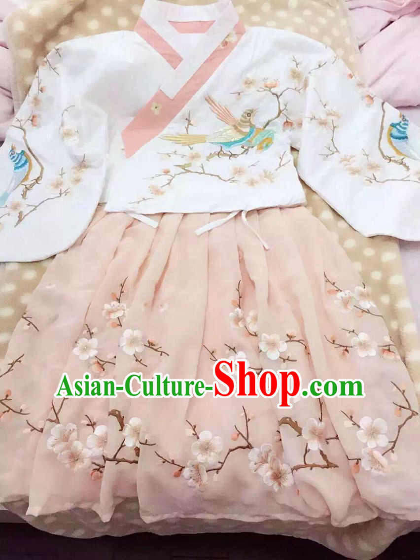 Chinese Ancient Ming Dynasty Hanfu Clothing Complete Set for Women Girls Adults Children