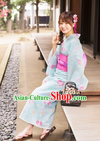 Japanese Traditional Kimono Clothes Complete Set for Women Girls Adults