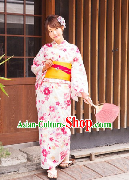 Japanese Traditional Kimono Garment Complete Set for Women Girls Adults