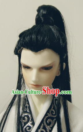 Ancient Chinese Style Black Hair Wigs for Men