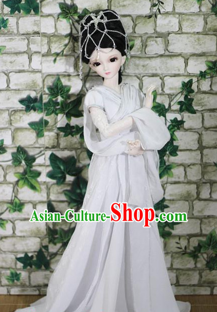 Chinese Ancient Fairy Clothing and Headpieces Complete Set for Women Girls Adults Children