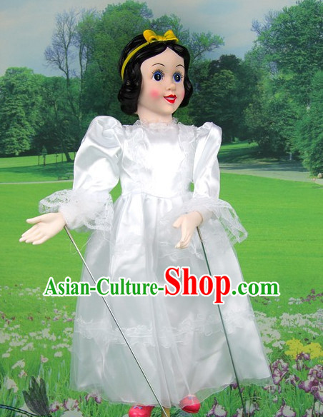 Chinese Handmade White Snow Princess Hand Marionette Puppet Hand Puppets