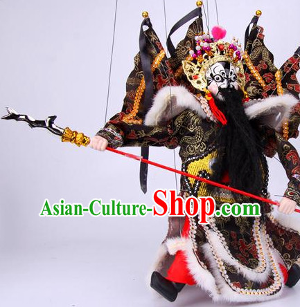 Top Traditional Chinese Ancient Handmade Zhang Fei Hand Marionette Puppet Hand Puppets
