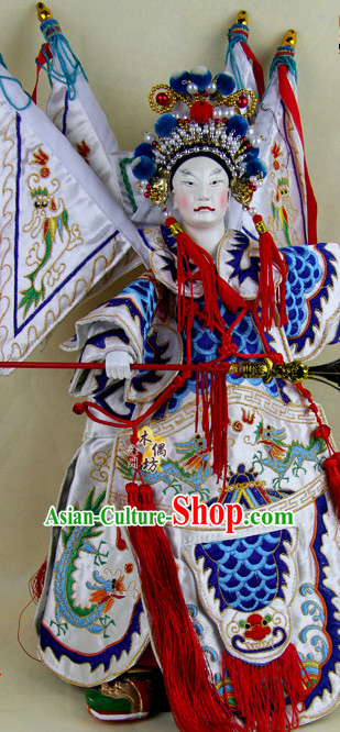Traditional Chinese Handmade and Embroidered Zhao Yun General Superhero Glove Puppet String Puppet Hand Puppets Hand Marionette Puppet Arts Collectibles