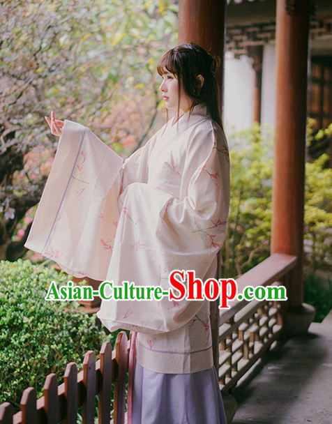 Ancient Chinese Han Dynasty Princess Clothes Top and Bottom Clothing Complete Set for Women or Girls