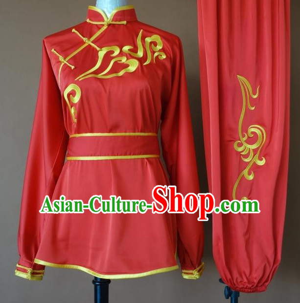 Top Tai Chi Taiji Kung Fu Gongfu Martial Arts Competition Uniforms Dresses Suits Outfits for Adults