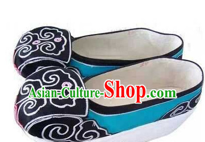 High Heel Handmade Ancient Traditional Chinese Male Handmade and Embroidered Hanfu Lotus Shoes China Shoes for Men or Boys