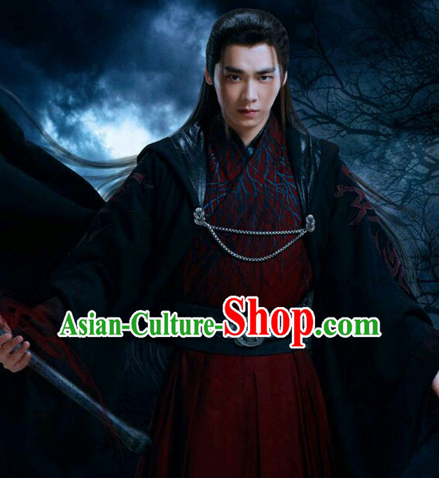 Chinese Ancient Swordsman Costumes Complete Set for Men