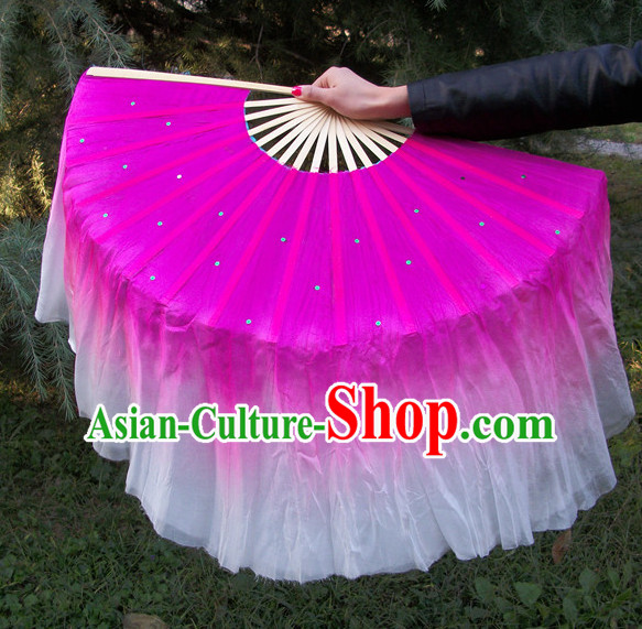 Two Sides 100_ Pure Silk Professional Dancing Fan for Women Men Adults