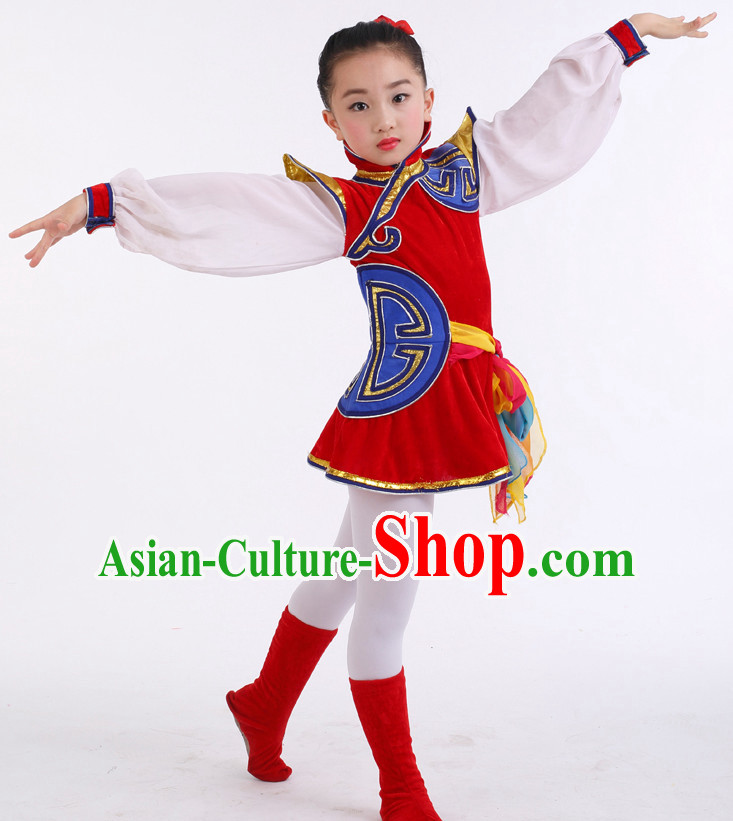 Chinese Competition Festival Dance Costumes Kids Dance Costumes Folk Dances Ethnic Dance Fan Dance Dancing Dancewear for Children