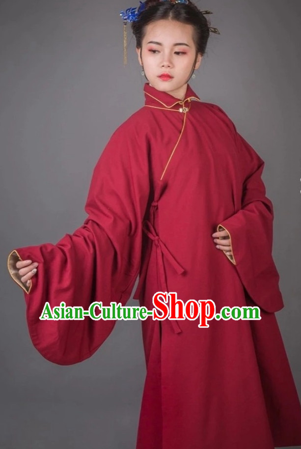 Ancient Chinese Wedding Bridal Clothing and Hat Complete Set for Women