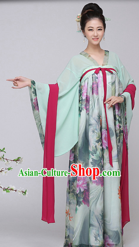 Asian Chinese Tang Dynasty Long Dresses Hanfu Costume Clothing Chinese Robe Chinese Kimono for Women