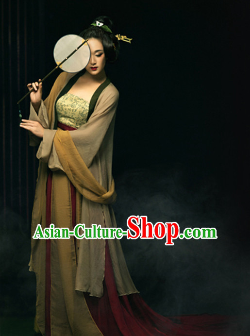 Asian Chinese Lady Hanfu Dress Costume Clothing Oriental Dress Chinese Robes Kimono and Hair Accessories Complete Set for Women Girls Adults Children