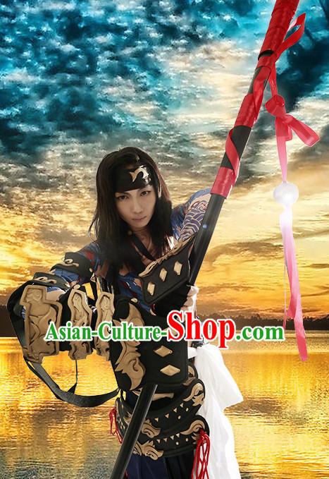 Chinese Superhero Beggar Group Cosplay Costumes Accessories and Hat Complete Set for Children