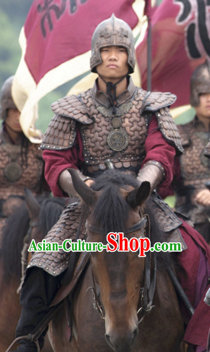 Asian Chinese Traditional Lamellar Body Armor Costumes Complete Set for Men or Boys