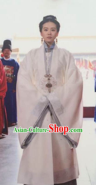 Chinese Ancient Ming Dynasty Female Official Hanfu Dress Authentic Clothes Culture Costume Han Dresses Traditional National Dress Clothing and Headdress Complete Set