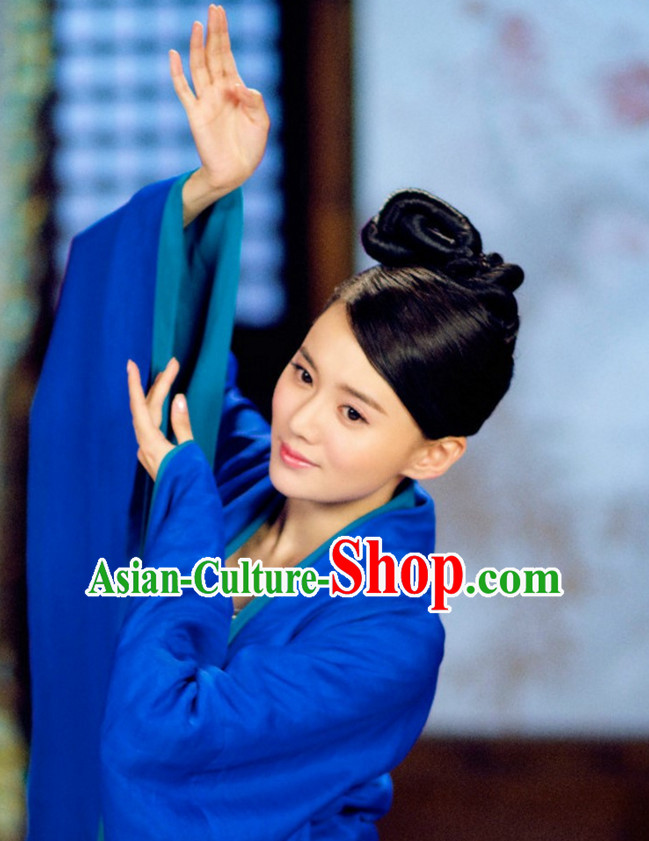 Ancient Chinese Traditional Style Fairy Black Wigs Hair Sticks for Women Girls