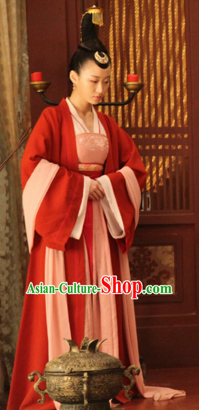 Ancient Chinese Style Palace Maid Costume Dress Authentic Clothes Culture Han Dresses Traditional National Dress Clothing and Headdress Complete Set