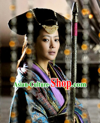 Traditional Ancient Asian Chinese Style Princess Black Wig and Hair Accessories Hairpin Headwear Complete Set
