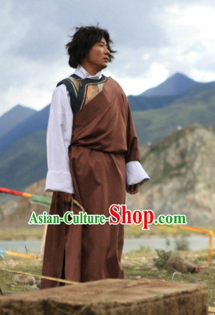 Traditional Chinese Style Tibetan Clothing Complete Set for Men