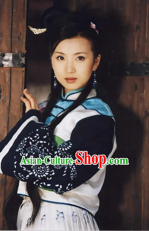 Chinese Traditional Style Black Wigs Full Set for Women