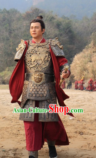 Traditional Chinese Ancient Samural Body Armor Men Suit Complete Set