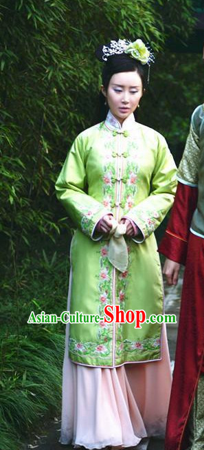 Traditional Chinese Ancient Ming Dynasty Lady Dress and Hairpieces Complete Set for Women