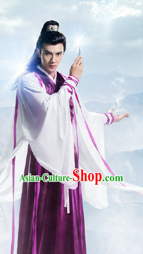 Ancient Chinese Wuxia Drama Knight Clothes Complete Set for Men