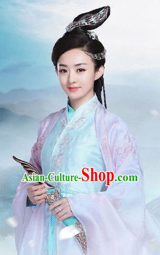 Ancient Chinese Fairy Clothing and Hair Jewelry Complete Set for Women