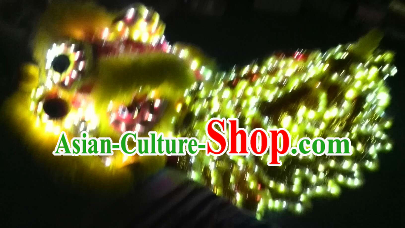 Yellow LED Lights Lion Dance Costumes Complete Set