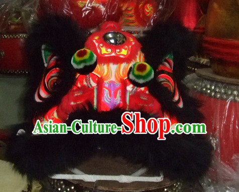 Supreme Chinese 100_ Natural Long Wool Fut San Lion Dancing Costumes Complete Set