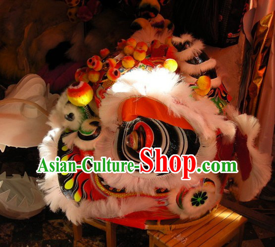 Top White Ancient Chinese Traditional Futsan Style Lion Dance Costumes Complete Set