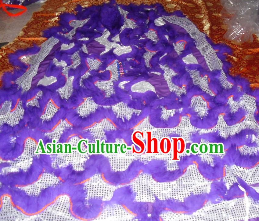 Purple Top Asian Chinese Lion Dance Troupe Performance Suppliers Pants Equipments Art Instruments Lion Tail Costume