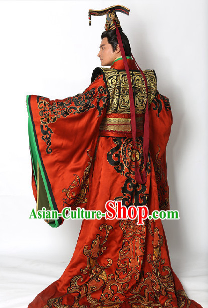 Ancient Chinese Emperor Imperial Palace Garments and Crown Complete Set for Men
