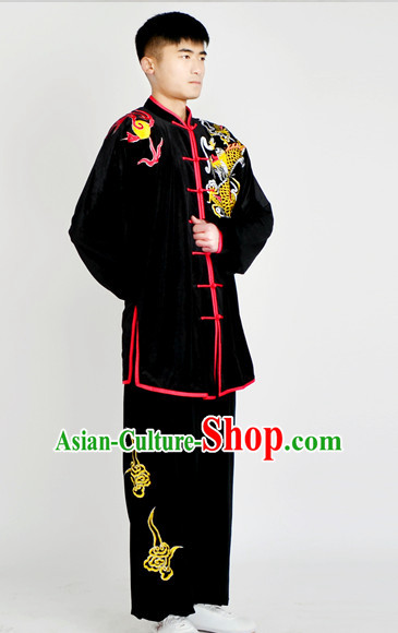 Chinese Classical Style Martial Arts Summer Wear Kung Fu Embroidered Uniforms for Men Women Children