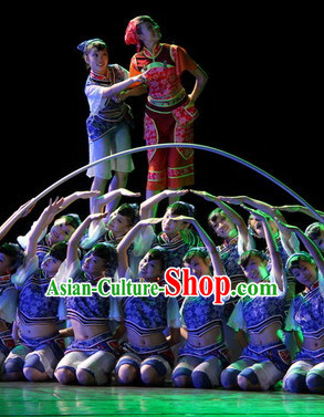 Chinese Stage Ethnic Dancing Dancewear Costumes Dancer Costumes Dance Costumes Chinese Dance Clothes Traditional Chinese Clothes Complete Set for Kids