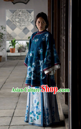 Chinese Manchu Qipao Cheongsam Lady Garment Complete Set for Women Girls