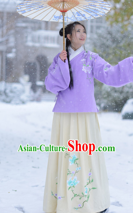 Top Chinese Ming Dynasty Beauty Hanfu Clothing Chinese Hanfu Costume Hanfu Dress Ancient Chinese Costumes and Hat Complete Set for Women Girls Children