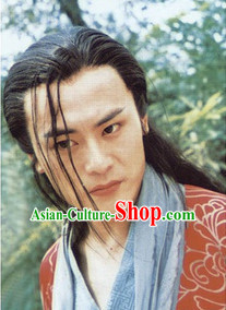 Chinese Ancient Xiao Ao Jiang Hu TV Series Black Long Wigs for Men
