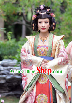 Ancient Chinese Empress Hanfu Garment and Hair Jewelry Complete Set for Women