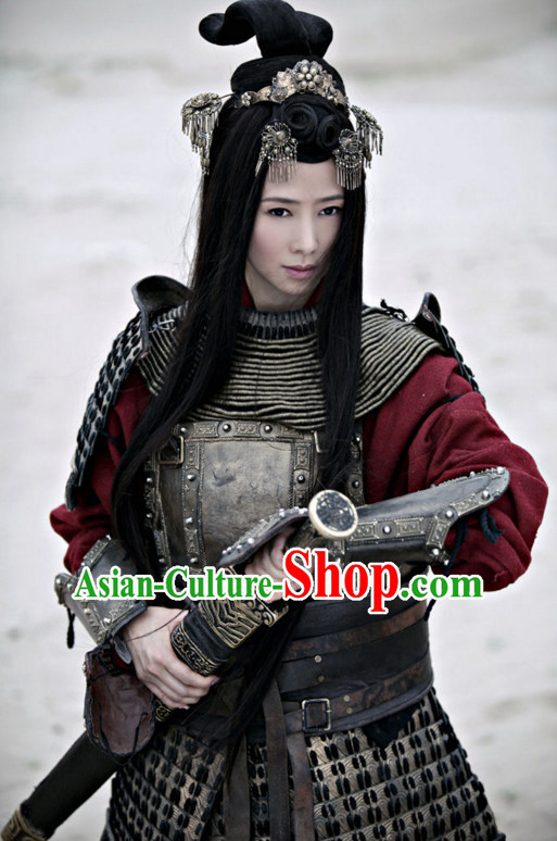 Ancient Chinese General Superheroine Body Armor Costumes Complete Set for Women