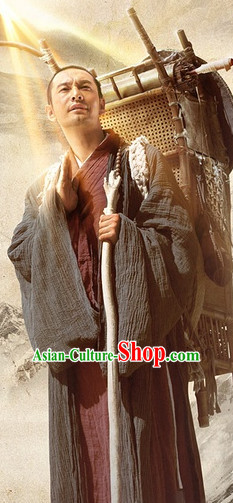 Ancient Chinese Xuan Zang Monk Costumes Complete Set for Men