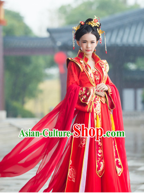 Traditional Chinese Wedding Dress Chinese Hanfu Clothing Cloth China Attire Oriental Dresses Complete Set for Women