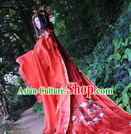 Traditional Chinese Imperial Royal Court Wedding Dress Hanfu Clothing Classical Empress Costumes Complete Set for Women