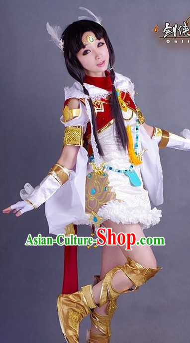 Chinese Costume Superheroine Armor Cosplay Costumes China Traditional Armors Complete Set for Women Kids Adults