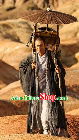 Ancient Chinese Tang Dynasty Tang Seng Traveler Costumes Complete Set for Men