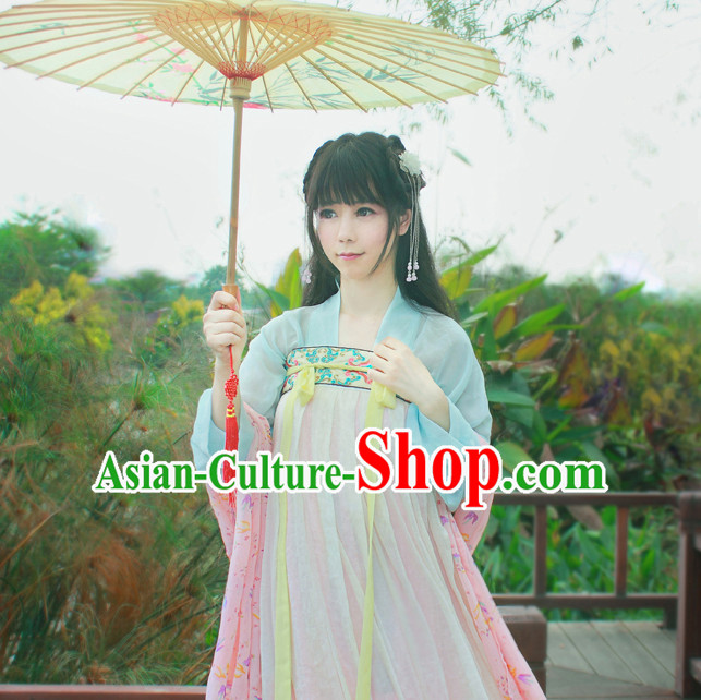 Traditional Chinese Tang Dynasty Noblewoman Clothes Blouse Skirt and Hair Jewelry Complete Set for Women